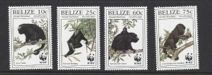 Belize # 1083-6 MNH set, WWF, howler monkeys, issued 1997