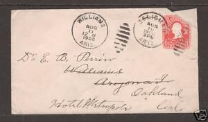 US Sc U395 used 1906 Seligman, AZ Territory Forwarded Cover