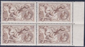 Sg 406 Spec N64(8) Block of 4 2/6 Bright Yellow Brown De La Rue UNMOUNTED MINT