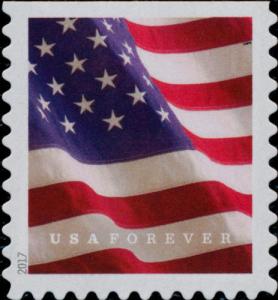 2017 49c U.S. Flag Booklet Forever Single, SA Scott 5161 Mint F/VF NH