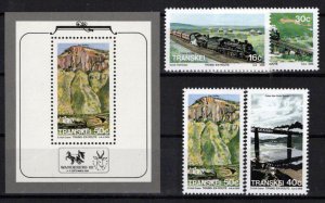 South Africa Transkei 215-218 MNH Locomotives Trains Bridges ZAYIX 0424S0107M