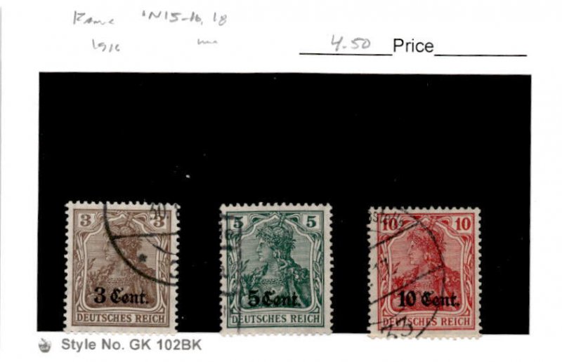 France, Postage Stamp, #N15-N18 Used, 1916 WW1 Occupation (AD)