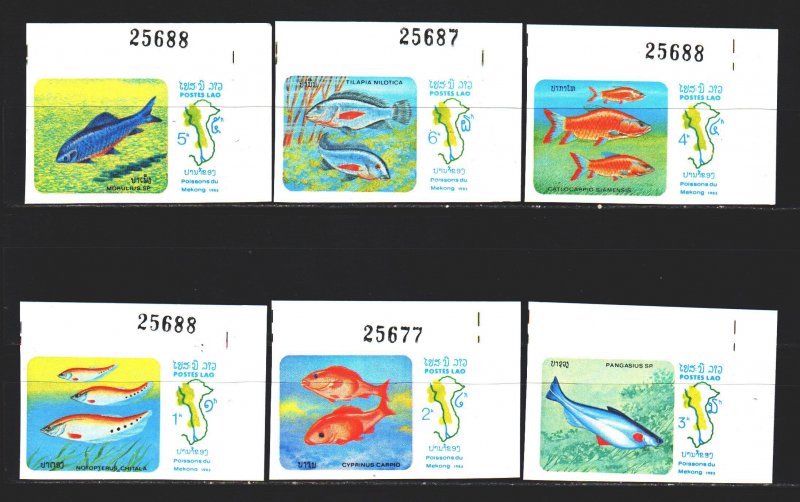 Laos. 1983. 670U-75U. Fish fauna. MNH.