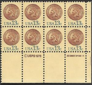 # 1734 MINT NEVER HINGED INDIAN HEAD PENNY