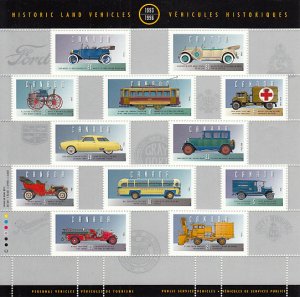 Canada 1996 MNH Sc #1605 Historic Land Vehicles Sheet of 25