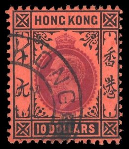 Hong Kong 1912 KGV $10 purple & black/red very fine used. SG 116. Sc 124.