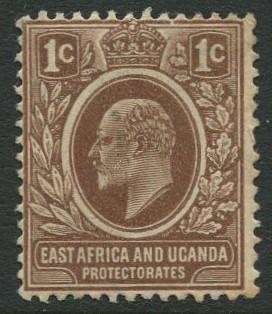 East Africa & Uganda -Scott 31- KEVII Definitive -1907 -Mint -Single 1c Stamp