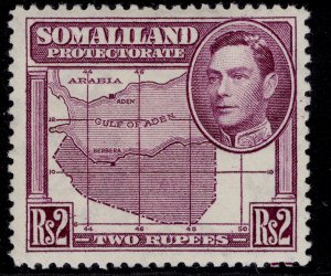 SOMALILAND PROTECTORATE GVI SG102, 2r purple, M MINT. Cat £28.