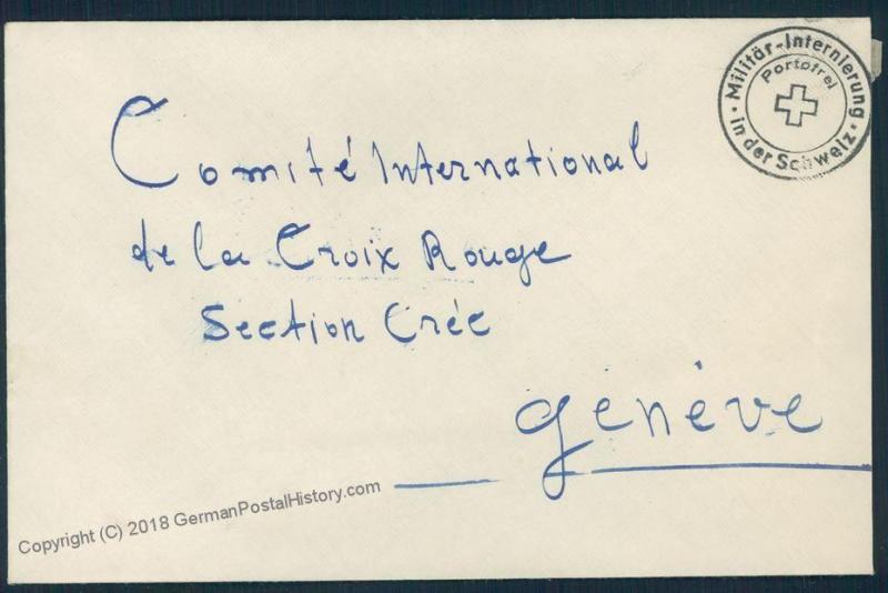 Switzerland WWII Internee Camp Greek Captain Prisoner Cover 53884