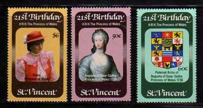 St. Vincent MNH SC# 647-9 Princes Di 10CV $2.75