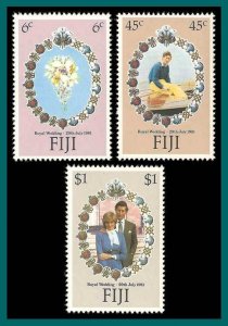 Fiji 1981 Royal Wedding, MNH  442-444,SG612-SG614