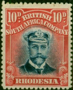 Rhodesia 1913 10d Deep Blue & Carmine-Red SG231 Die II Fine VLMM (2)