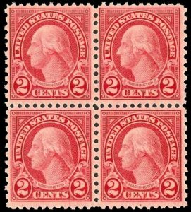 579, Mint 2c Block of four - VF OG NH Nicely centered for issue RETAIL $640.00+