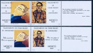 MEXICO 1541b, 1543b SET OF TWO PAIRS WITH LABEL. MINT, NH. VF.