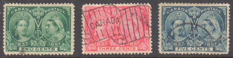 CANADA #52-53-54 USED JUBILEE -- C$84.00