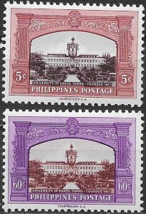 Philippines 1956 MNH Stamps Scott 630-631 University Science Architecture