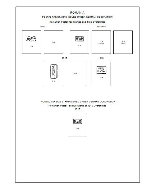 PRINTED ROMANIA [CLASS.] 1858-1942 STAMP ALBUM PAGES (76 pages)