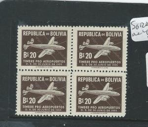 BOLIVIA (P2701B) SC RA 26 BL OF 4,  3 MNH