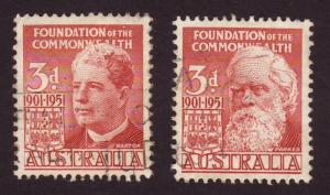 Australia 1951 Sc#240-241, SG#241-242 3d Set Barton Parkes VFU.  