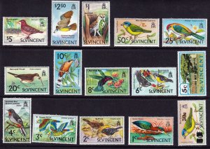 ST-Vincent 1970 , Birds MNH Group of 15 Stamps