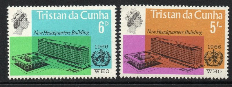 TRISTAN DA CUNHA SG99/100 1966 INAUGURATION OF WHO HEADQUARTERS MNH