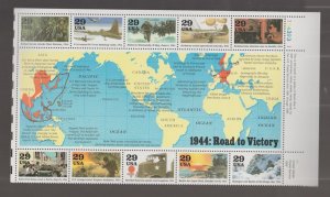 U.S. Scott #2838 World War II - 1944 Road to Victory Stamp - Mint NH Sheet