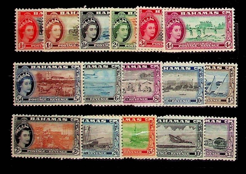 BAHAMAS Sc 158-73 NH ISSUE OF 1954 - LOCAL PLACES - LOT1 - (JA25)
