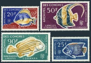 Comoro Isls 74-75,C23-C24,MNH.Mi 88-91. Fish 1968.Surgeon-fish,Angelfish,Idol.