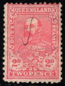 1901 Australia Queensland Revenue 2 Pence Stamp Duty Used