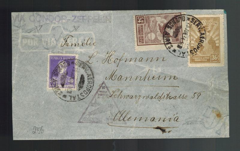 1934 Argentina LZ 127 Graf Zeppelin Cover to Germany