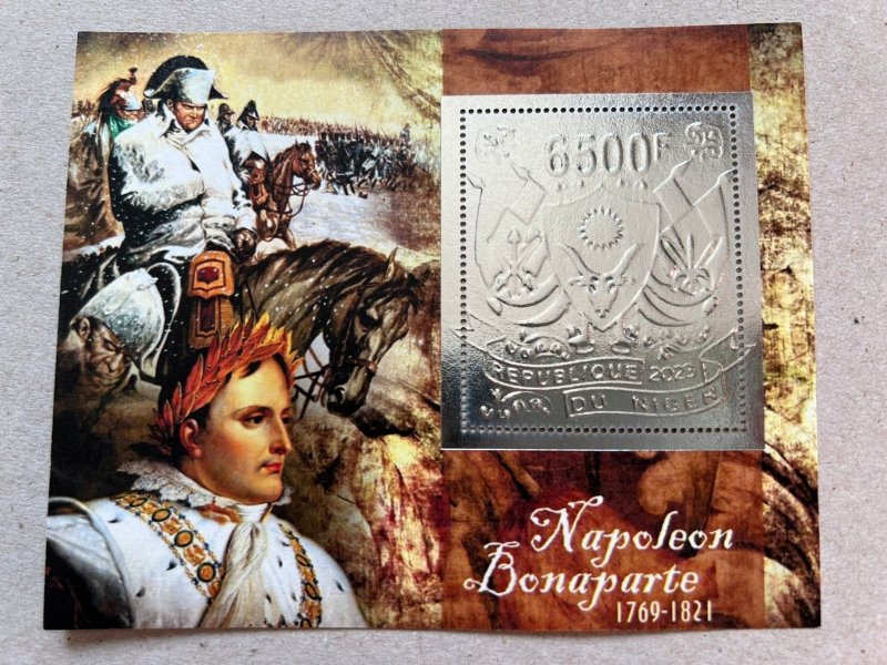 Stamps. Bonaparte Napoleon 5 blocks Foil Silver perforated NEW 2023 year