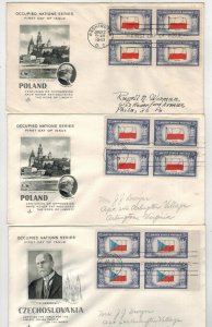 1943 WW2 Patriotic FDC 909-921 CMPLT SET OF 14 Artcraft & BOTH POLAND CANCELS