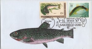 ZAYIX 1996 US 3105 FDC Hand Painted SMB Cachets Endangered Species Gila Trout