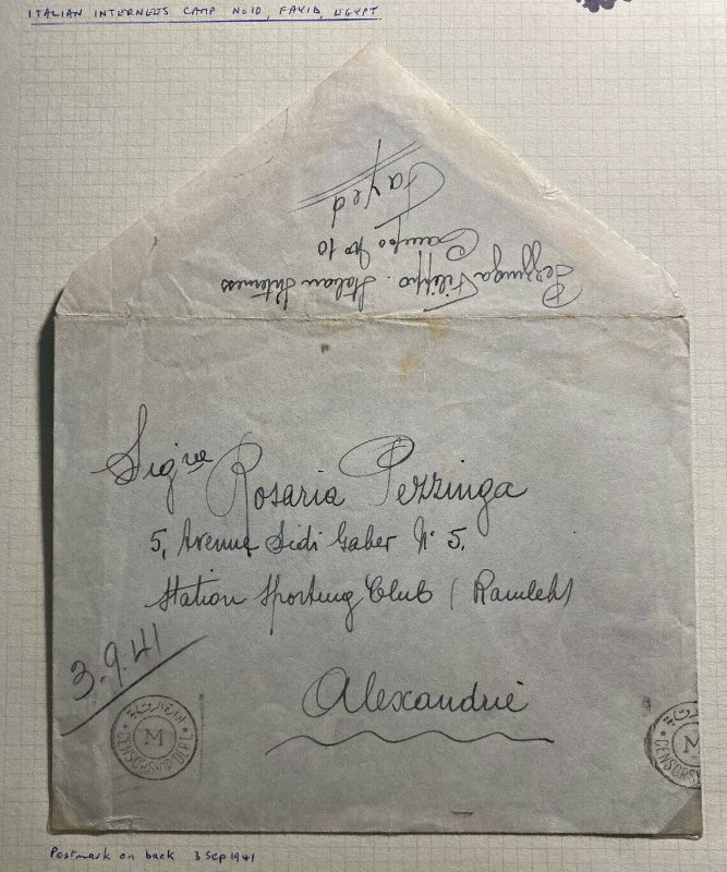1941 Italian Internees Prisoner Of War POW Camp Fayid Egypt To Alexandria