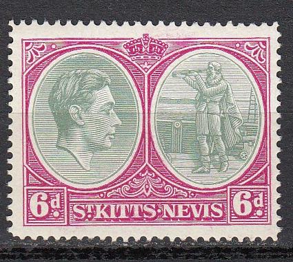 St.Kitts-Nevis - 1938 KGVI 6p Sc# 85 - MNH (859)