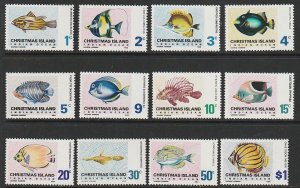1968-70 Christmas Island -Sc 22-33 - MNH VF - 12 singles - Fish