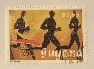 Guyana 1989 Scott 2232 CTO - $2.55,  Olympic Games, Barcelona'92, running