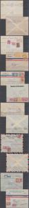 COLOMBIA 1943-45 TAQUILLA No MARKS COLLECTION 21 AIRMAIL COVERS TO ARGENTINA 