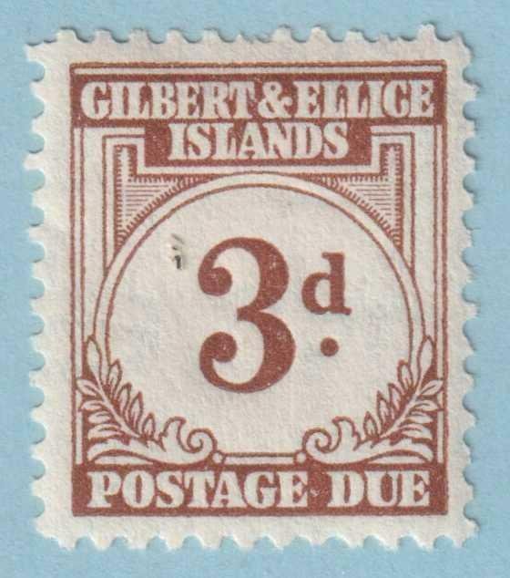 GILBERT & ELLICE ISLANDS J3 POSTAGE DUE  MINT HINGED OG * NO FAULTS EXTRA FINE!