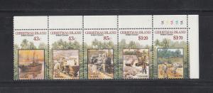 Christmas Island Scott #302A Strip MNH