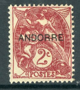 France Colonies 1931 Andorra 2¢ Gray Scott #2 Mint Z290