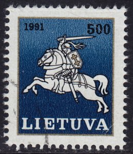 Lithuania - 1991 - Scott #418 - used - White Knight