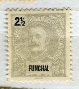 PORTUGUESE COLONIES; FUNCHAL 1890s classic Carlos issue Mint hinged 2.5r. value