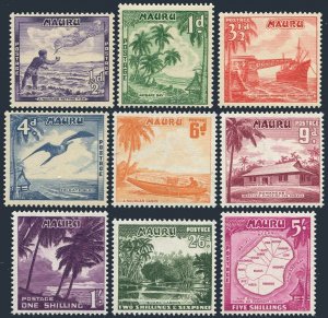 Nauru 39-47, MNH. Mi 37/50. 1954. Anibare bay, Casting Throw-net,Bird,Map,Canoe,