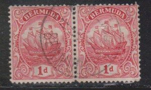 BERMUDA Scott # 83 Used Pair - Sailing Ship - Caravel