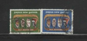 PAPUA NEW GUINEA #395-396 1973 MASKS F-VF USED a