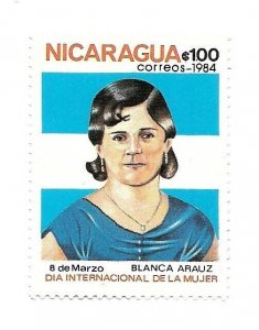 NICARAGUA 1984 INTERNATIONAL WOMEN´S DAY BLANCA ARAUZ PORTRAIT 1 VALUE MNH