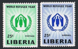 Liberia 388,C124, MNH. Michel 548-549. World Refugee Year WRY-1960. Emblem.