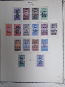 collection on pages Togo 1909-40 KF: CV $247