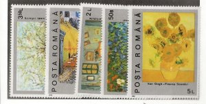 ROMANIA Sc 3634-8 MNH issue of 1990 - ART - PAINTINGS